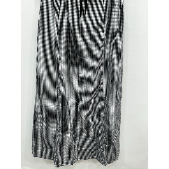 NWT O.P.T Women's Babette Black & White Gingham Lace-Up A-Line Midi Dress Size 4 - Picture 6 of 13